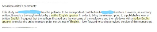 The message from the editor: “your work should be checked by a native English speaker” Should you expect to receive help with your English when you submit a manuscript?